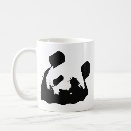 Schwarz-weißer Pop Art Panda Kaffeetasse (Links)