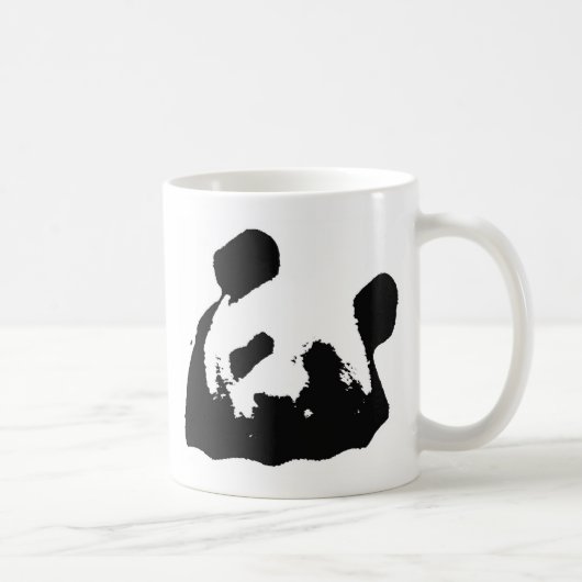 Schwarz-weißer Pop Art Panda Kaffeetasse (Rechts)