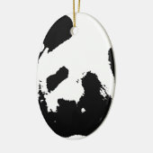 Schwarz-weißer Pop Art Panda Keramik Ornament (Links)