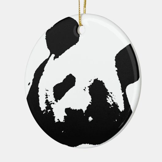 Schwarz-weißer Pop Art Panda Keramikornament (Links)