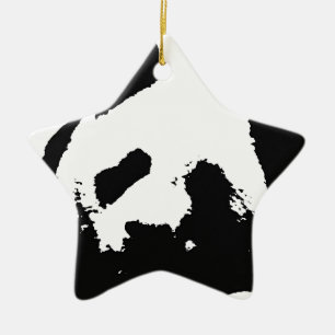 Schwarz-weißer Pop Art Panda Keramikornament