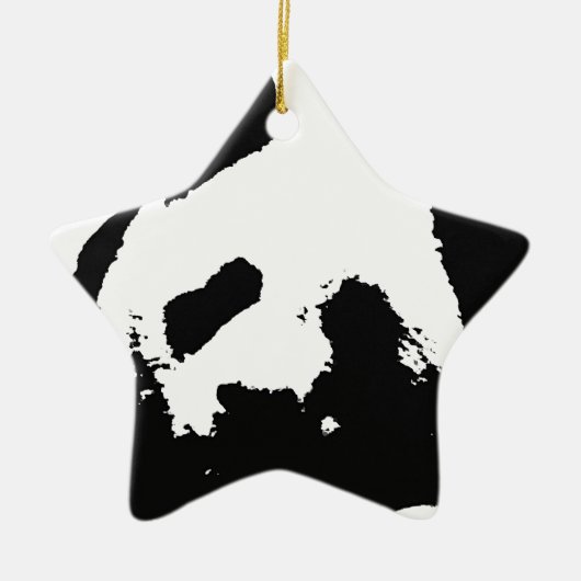 Schwarz-weißer Pop Art Panda Keramikornament (Vorne)