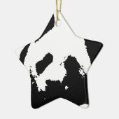 Schwarz-weißer Pop Art Panda Keramikornament (Links)