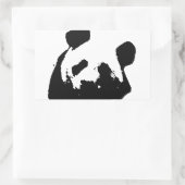 Schwarz-weißer Pop Art Panda Rechteckiger Aufkleber (Tasche)