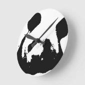 Schwarz-weißer Pop Art Panda Runde Wanduhr (Winkel)
