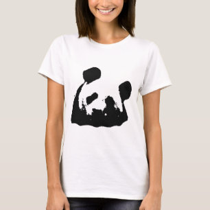Schwarz-weißer Pop Art Panda T-Shirt