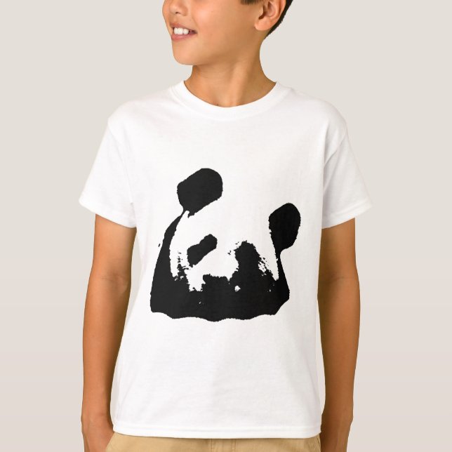 Schwarz-weißer Pop Art Panda T-Shirt (Vorderseite)