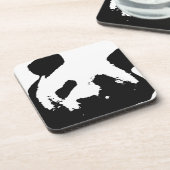Schwarz-weißer Pop Art Panda Untersetzer (Linke Seite)
