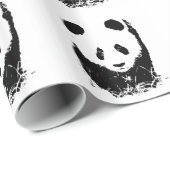 Schwarz-weißer Pop Art Panda Wrapping Paper Geschenkpapier (Rolleneckpunkt)