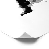 Schwarz-weißer Pop Art Reiten Silhouetten Poster (Ecke)