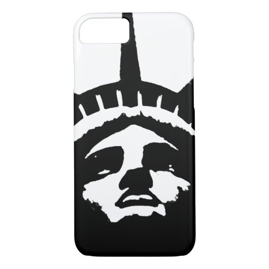 Schwarz-weißer Pop Art Statue Liberty iPhone 7 Fal Case-Mate iPhone Hülle (Rückseite)