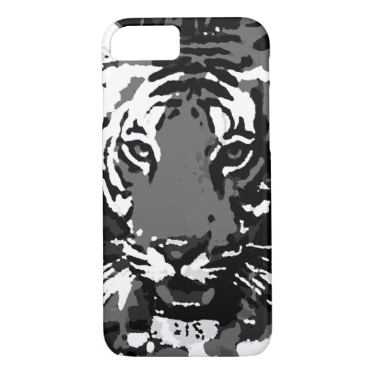 Schwarz-weißer Pop Art Tiger iPhone 7 Fall Case-Mate iPhone Hülle (Rückseite)