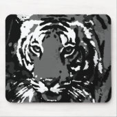 Schwarz-weißer Pop Art Tiger Mousepad (Vorne)
