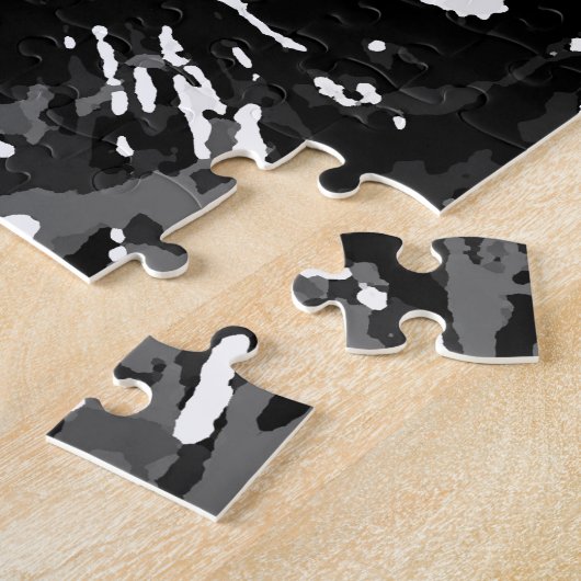 Schwarz-weißer Pop Art Tiger Puzzle (Seite)