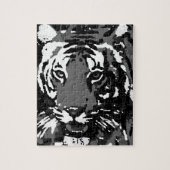Schwarz-weißer Pop Art Tiger Puzzle (Vertikal)