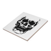 Schwarz-weißer Pop Skull Art Fliese (Seite)
