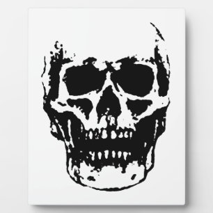 Schwarz-weißer Pop Skull Art Fotoplatte