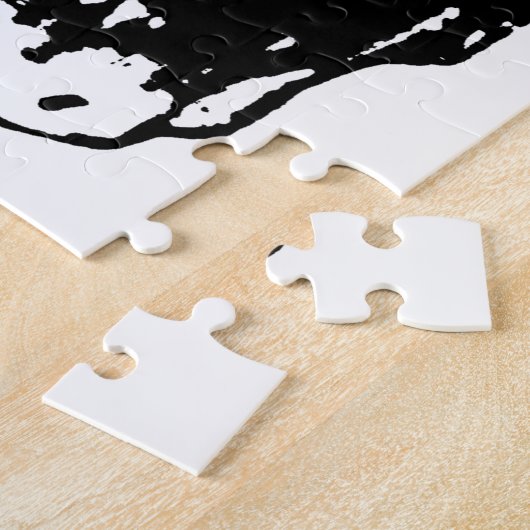 Schwarz-weißer Pop Skull Art Puzzle (Seite)