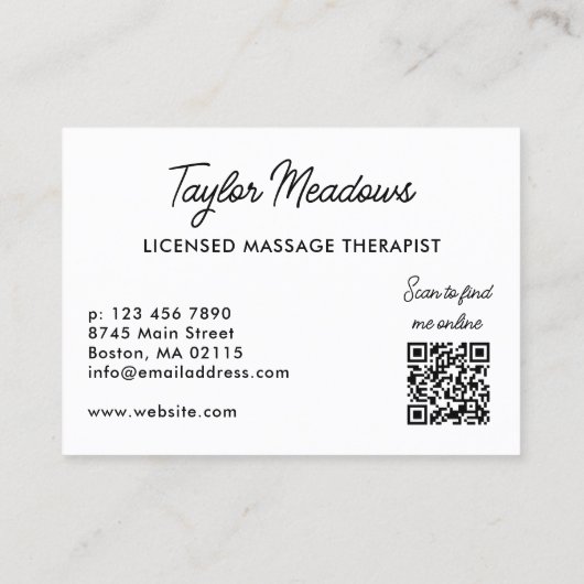 Schwarz-weißer praktischer QR-Code - Mehrfachbenen Terminkarte (Rückseite)