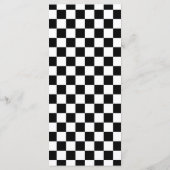 Schwarz-weißer Prüfrahmen Menükarte (Rückseite)