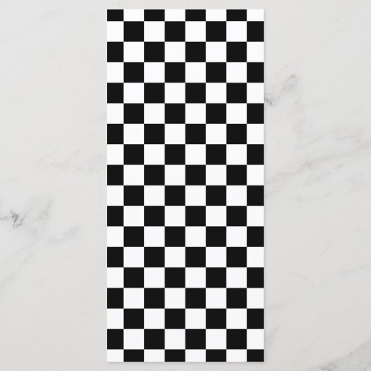 Schwarz-weißer Prüfrahmen Menükarte (Rückseite)