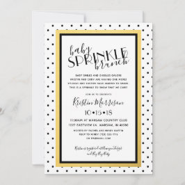 Schwarz-weißer Punkt Gold Baby Sprinkle Einladung