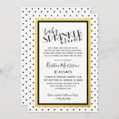 Schwarz-weißer Punkt Gold Baby Sprinkle Einladung (Vorne/Hinten)