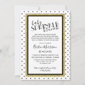Schwarz-weißer Punkt Gold Baby Sprinkle Einladung (Vorderseite)