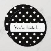 Schwarz-weißer Punkt, süße 16 Kreise Einladungen (Vorne/Hinten)
