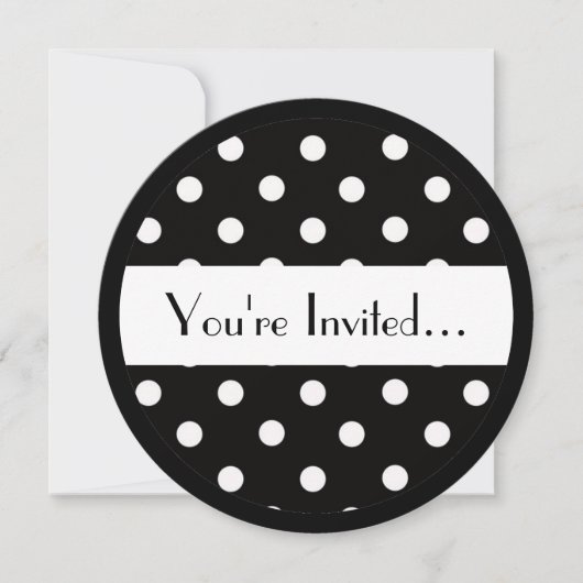 Schwarz-weißer Punkt, süße 16 Kreise Einladungen (Vorderseite)