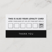 Schwarz-weißer QR-Code 2 in 1 Loyalität und Visitenkarte (Rückseite)