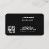 Schwarz-weißer QR-Code bearbeiten Visitenkarte (Rückseite)