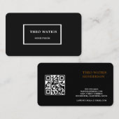 Schwarz-weißer QR-Code bearbeiten Visitenkarte (Vorne/Hinten)
