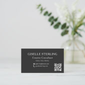 Schwarz-weißer QR-Code Berufliches Foto Visitenkarte (Stehend Vorderseite)