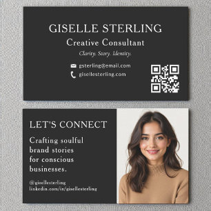 Schwarz-weißer QR-Code Berufliches Foto Visitenkarte