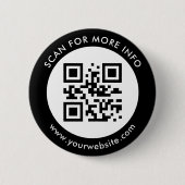Schwarz-weißer QR-Code Button (Vorderseite)