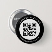 Schwarz-weißer QR-Code Button (Vorne & Hinten)