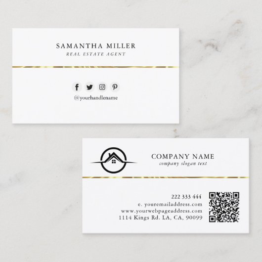 Schwarz-weißer QR-Code für benutzerdefinierte Logo Visitenkarte (Vorne/Hinten)