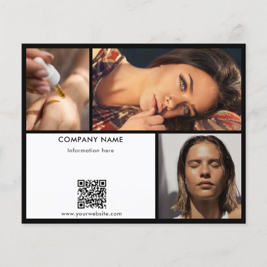 Schwarz-weißer QR-Code für den Salon "Beauty Salon Flyer (Vorne)