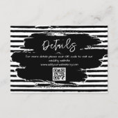 Schwarz-weißer QR-Code für Hochzeiten Begleitkarte (Vorderseite)