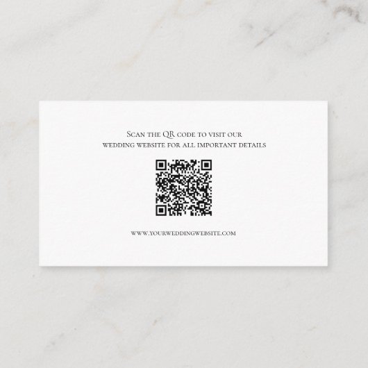 Schwarz-weißer QR-Code für Hochzeiten Begleitkarte (Rückseite)