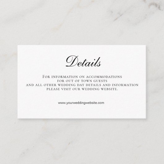 Schwarz-weißer QR-Code für Hochzeiten Begleitkarte (Vorderseite)