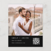 Schwarz-weißer QR-Code für Hochzeitsfeiern (Rückseite)