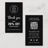 Schwarz-weißer QR-Code für Loyalität in Unternehme Rabattkarte (Vorne/Hinten)