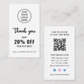 Schwarz-weißer QR-Code für Loyalitäten für Unterne Rabattkarte (Vorne/Hinten)