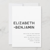 Schwarz-weißer QR Code Hochzeitsempfang mit UAWG Einladung (Vorderseite)