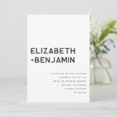 Schwarz-weißer QR Code Hochzeitsempfang mit UAWG Einladung (Stehend Vorderseite)