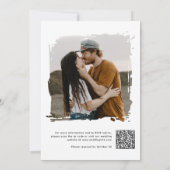 Schwarz-weißer QR Code Hochzeitsempfang mit UAWG Einladung (Rückseite)
