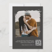 Schwarz-weißer QR Code Hochzeitsempfang mit UAWG Einladung (Rückseite)