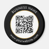 Schwarz-weißer QR-Code Magnet (Vorne)